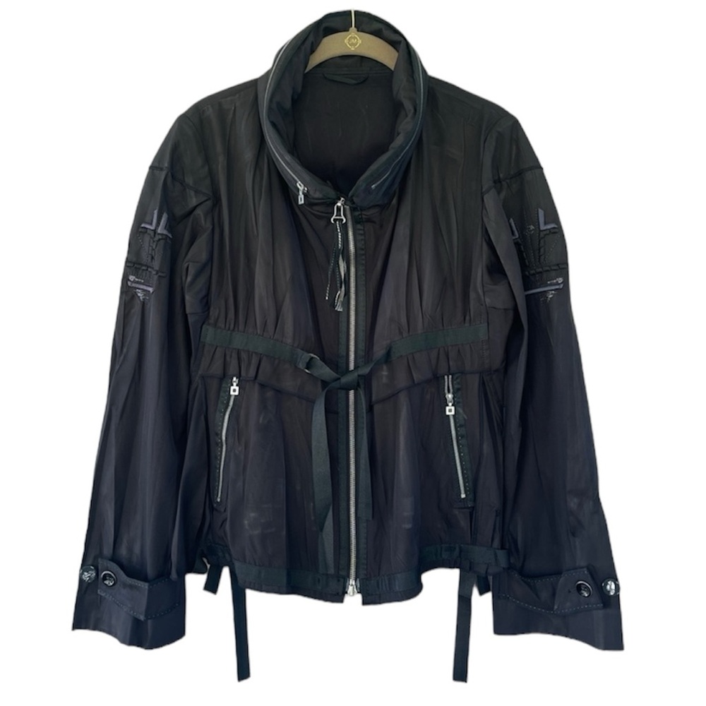 Marithe Francois Girbaud Black Zip Up Parachute Jacket Size 27/S
